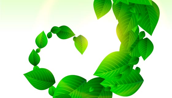 旋绕的绿叶背景矢量素材(EPS)