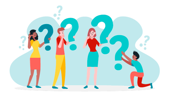 手持问号的人们矢量素材(AI/EPS/PNG)