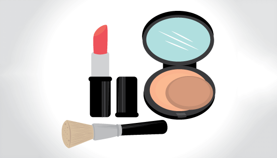 扁平风格化妆品矢量素材(EPS/PNG)