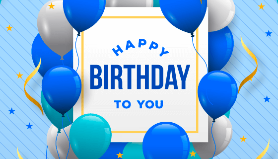 逼真气球设计生日快乐矢量素材(AI/EPS)