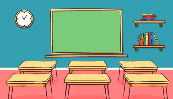 手绘教室设计开学季矢量素材(AI/EPS)