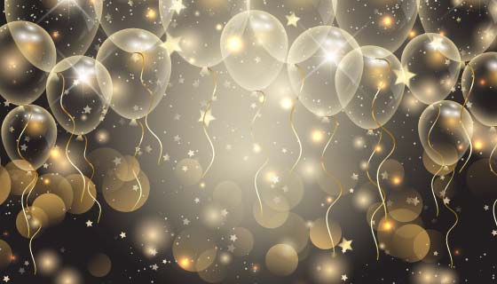 金色气球喜庆背景矢量素材(EPS)