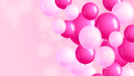 逼真的生日派对气球背景矢量素材(AI/EPS)