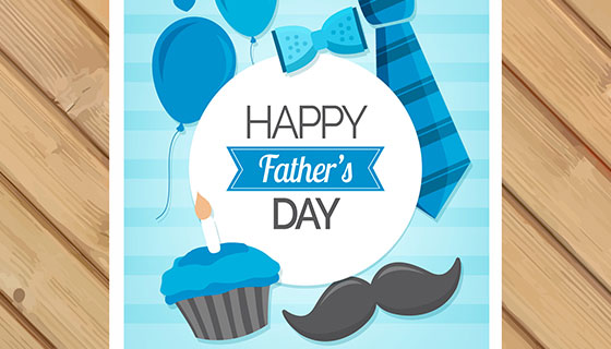 带男性饰品的父亲节贺卡矢量素材(EPS/AI)