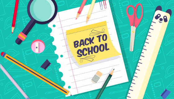 学习工具设计开学返校背景矢量素材(AI/EPS/PNG)