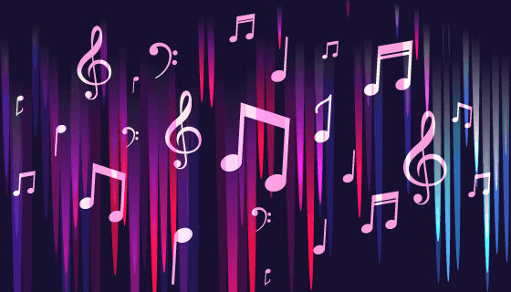 五颜六色的音符音乐节海报矢量素材(EPS)