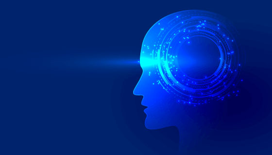 科技大脑人工智能背景矢量素材(EPS)