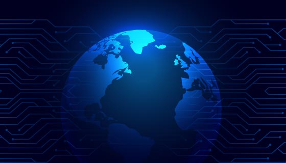 蓝色地球科技背景矢量素材(EPS)