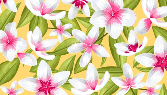 漂亮的热带花卉背景矢量素材(AI/EPS)