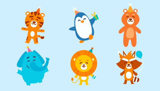 可爱的动物矢量素材(AI/EPS/PNG)