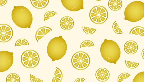 清新柠檬图案背景矢量素材(EPS/PNG)