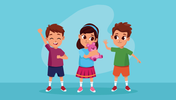 可爱快乐的儿童矢量素材(EPS/PNG)