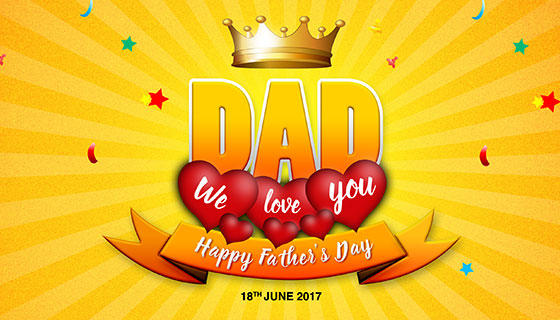 金黄色父亲节传单矢量素材(PSD)