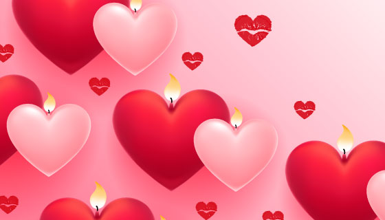 红色粉色爱心图案矢量素材(EPS)