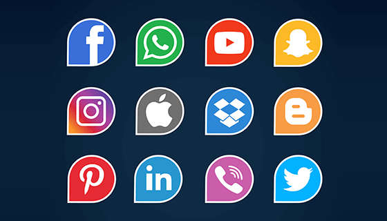 16个社交媒体图标矢量素材(EPS)