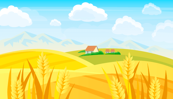 扁平风格农场景观矢量素材(AI/EPS)