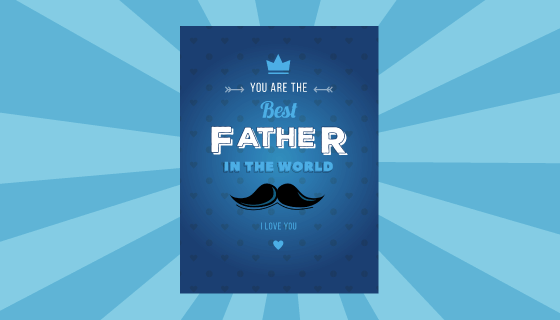 蓝色父亲节贺卡矢量素材(EPS/AI)