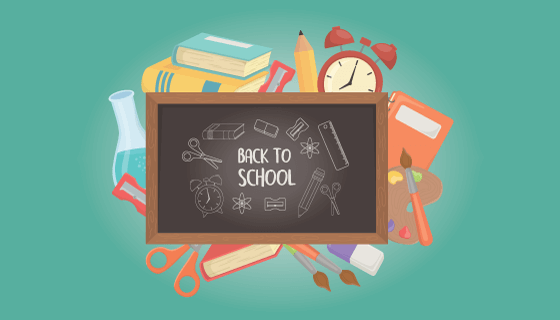 学习工具设计开学返校矢量素材(EPS/PNG)