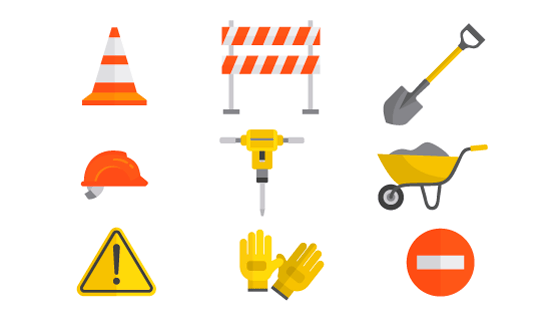 扁平风格建筑工具矢量素材(AI/EPS/PNG)