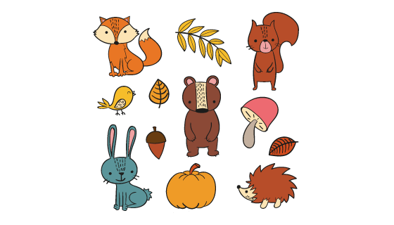 手绘可爱动物矢量素材(AI/EPS/PNG)