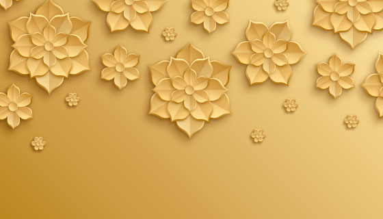 金色花朵背景矢量素材(AI/EPS)