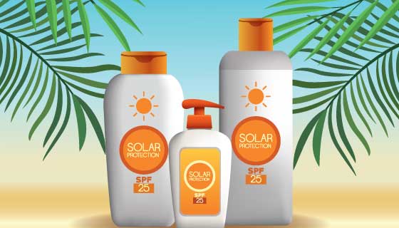 夏天防晒产品设计矢量素材(EPS)