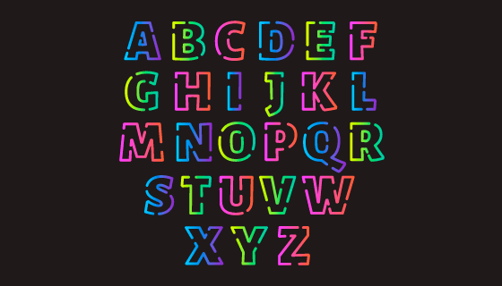 多彩渐变字母矢量素材(AI/EPS/PNG)