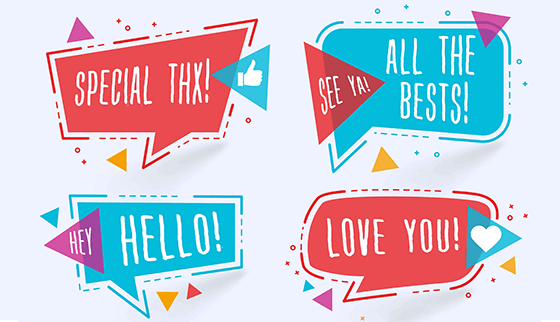 多彩聊天气泡矢量素材(EPS)