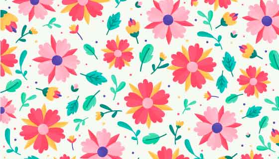 漂亮花卉图案背景矢量素材(AI/EPS)