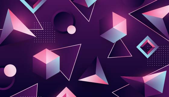 立体几何抽象背景矢量素材(AI/EPS)