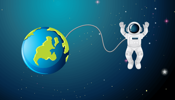 宇航员飞行在太空中矢量素材(EPS)