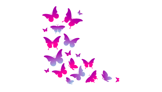 渐变的蝴蝶轮廓矢量素材(AI/EPS/PNG)