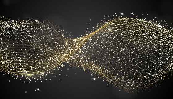 抽象的金色光波背景矢量素材(AI/EPS)