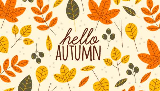 叶子果实设计秋天背景矢量素材(AI/EPS/PNG)