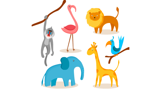 扁平风格动物矢量素材(AI/EPS/PNG)