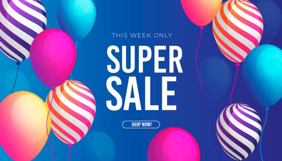 多彩气球促销背景矢量素材(AI/EPS)