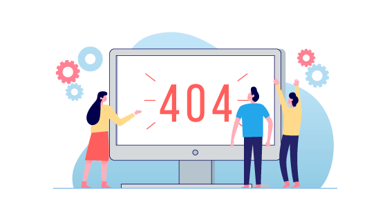 扁平404页面设计矢量素材(AI/EPS/PNG)