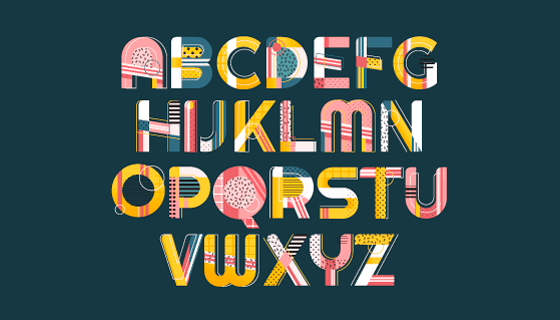 复古英文字母矢量素材(AI/EPS/PNG)