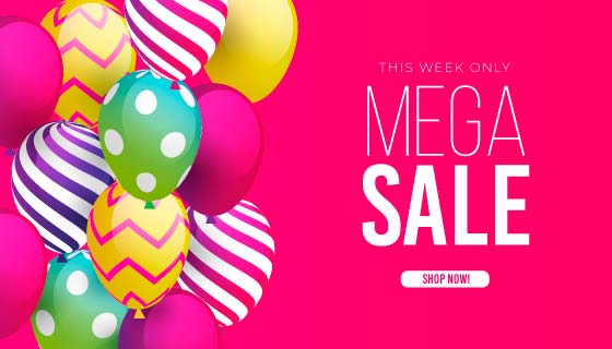 多彩气球促销背景矢量素材(AI/EPS)