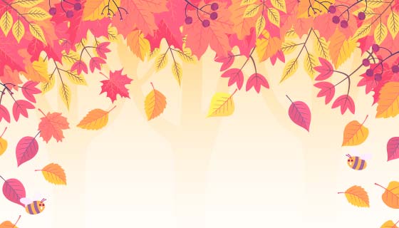 缤纷落叶秋天背景矢量素材(AI/EPS)