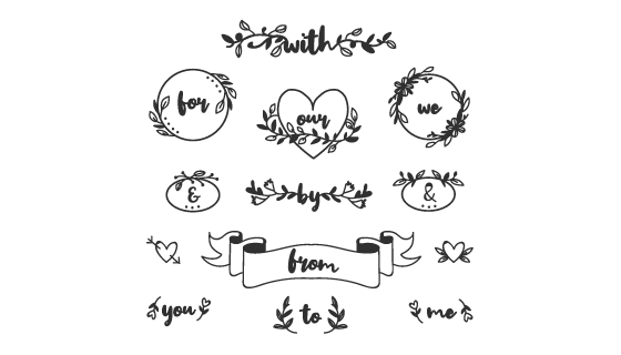 手绘婚礼元素矢量素材(AI/EPS/PNG)