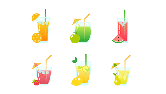 可爱的果汁矢量素材(EPS/AI)