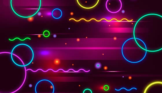 几何霓虹灯形状背景矢量素材(AI/EPS)