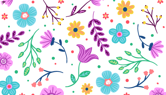 多彩花卉图案背景矢量素材(AI/EPS/PNG)