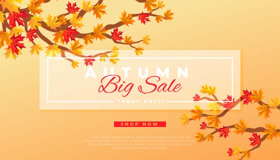 秋叶设计秋天促销背景矢量素材(AI/EPS)