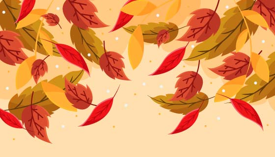 缤纷叶子秋天背景矢量素材(AI/EPS)