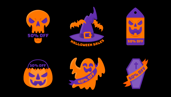 万圣节促销标签矢量素材(AI/EPS/PNG)