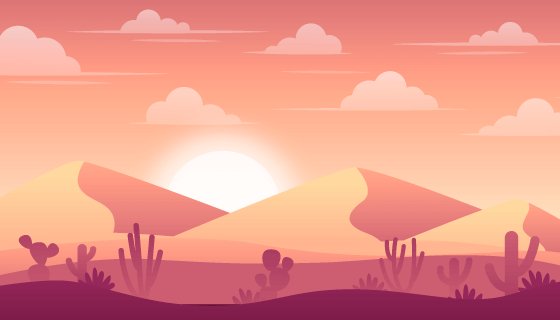 沙漠风景背景矢量素材(AI/EPS)