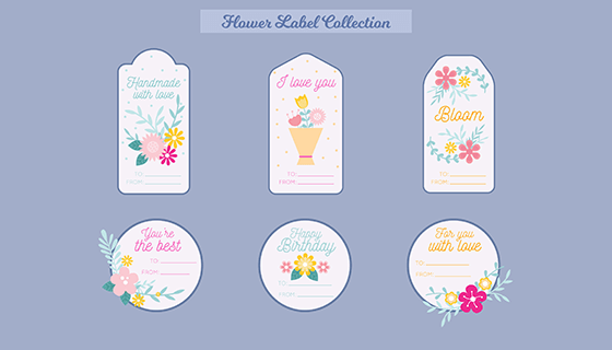漂亮的花瓣标签矢量素材(EPS/AI)