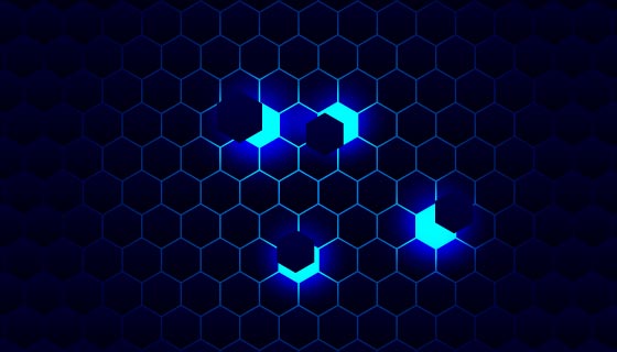 蓝色蜂窝科技背景矢量素材(AI/EPS)